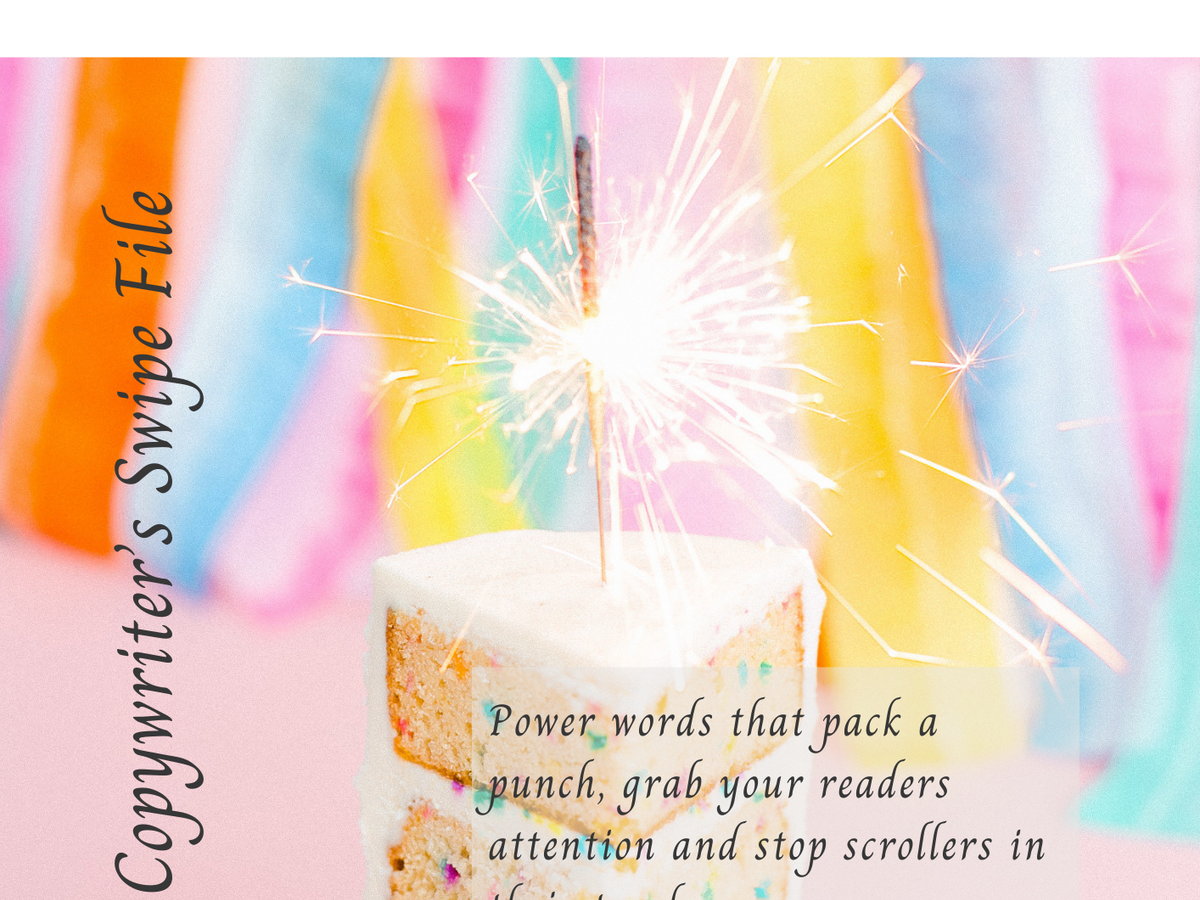 A Natalie Milligan Digital Download promoting 96 power words for copywriting 