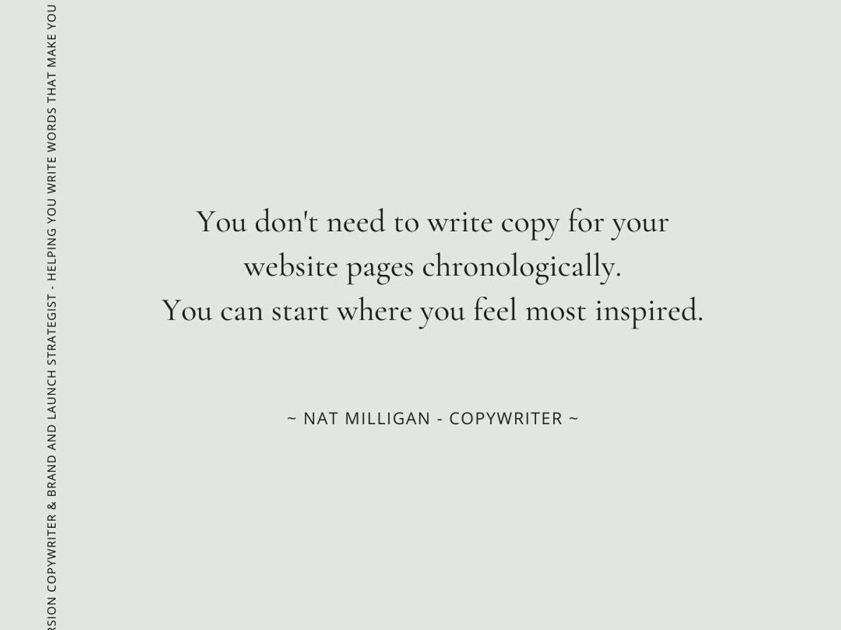 Nat Milligan's copywriting tip for website copy.