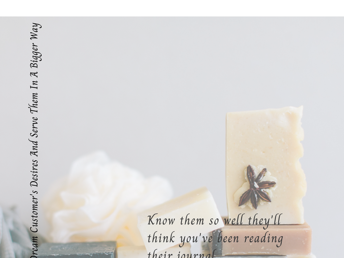 a pile of soap and body scrubs. The text reads Grow Your Business With Your Dream Customers