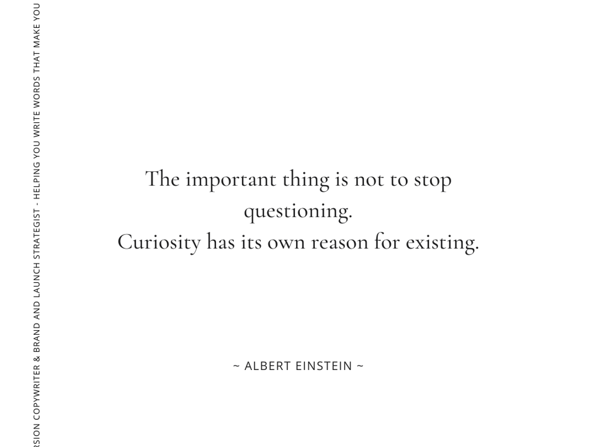 Conversion copywriter Natalie Milligan Blog for aspiring entrepreneurs. Albert Einstein quote