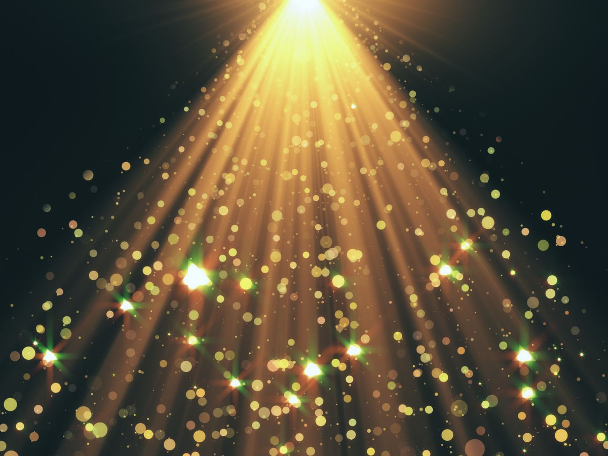 An image of a golden spotlight shining down 